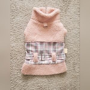 Pink Sherpa Plaid Belted Coat